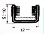 CANALINO VETRI 10X12 (3mt 2 porte)