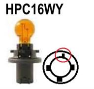 LAMPADA 12V 16W AMBER PU20d-2