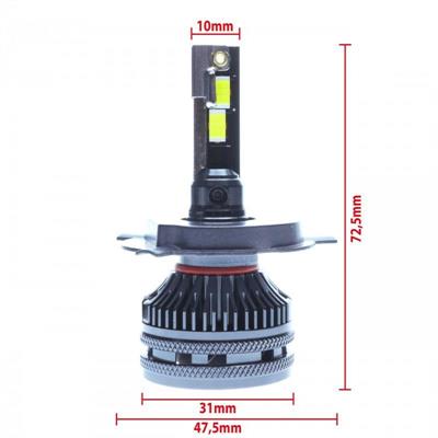 KIT LED LAMPADE H4 6000K 45W 12V-24V C/RAFFREDAMENTO ATTIVO